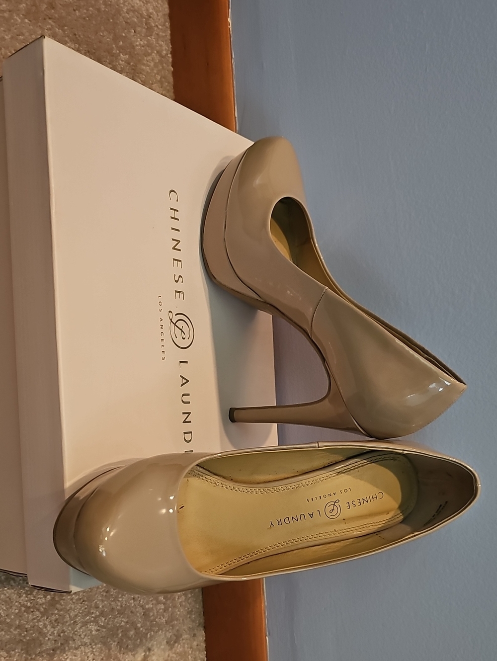 Chinese Laundry Nude Patent Platform Stiletto Pumps